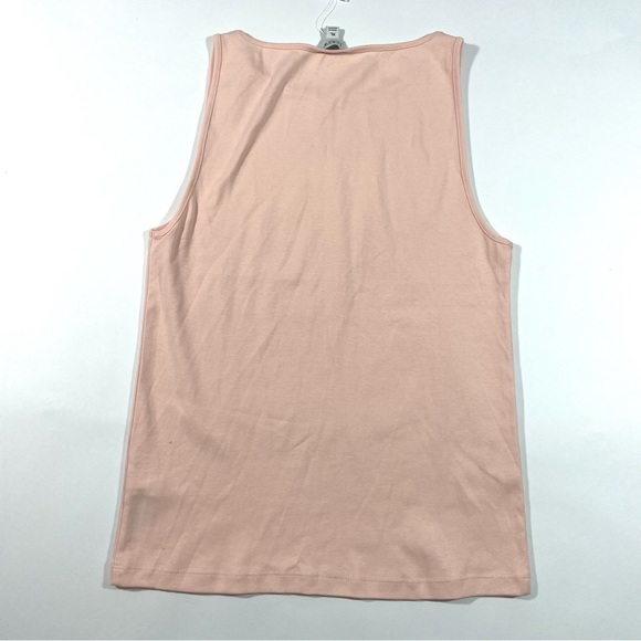 New J Crew Open Neck Cami Tank Top Soft Pink XL Cotton - Picture 2 of 7